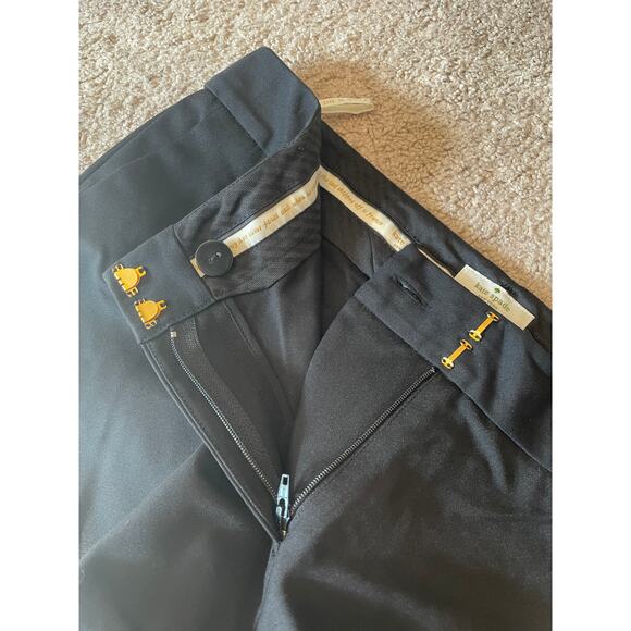 Kate Spade Womens Black Dress Pants Size 8 Gold Accents Straight Leg - Picture 3 of 8